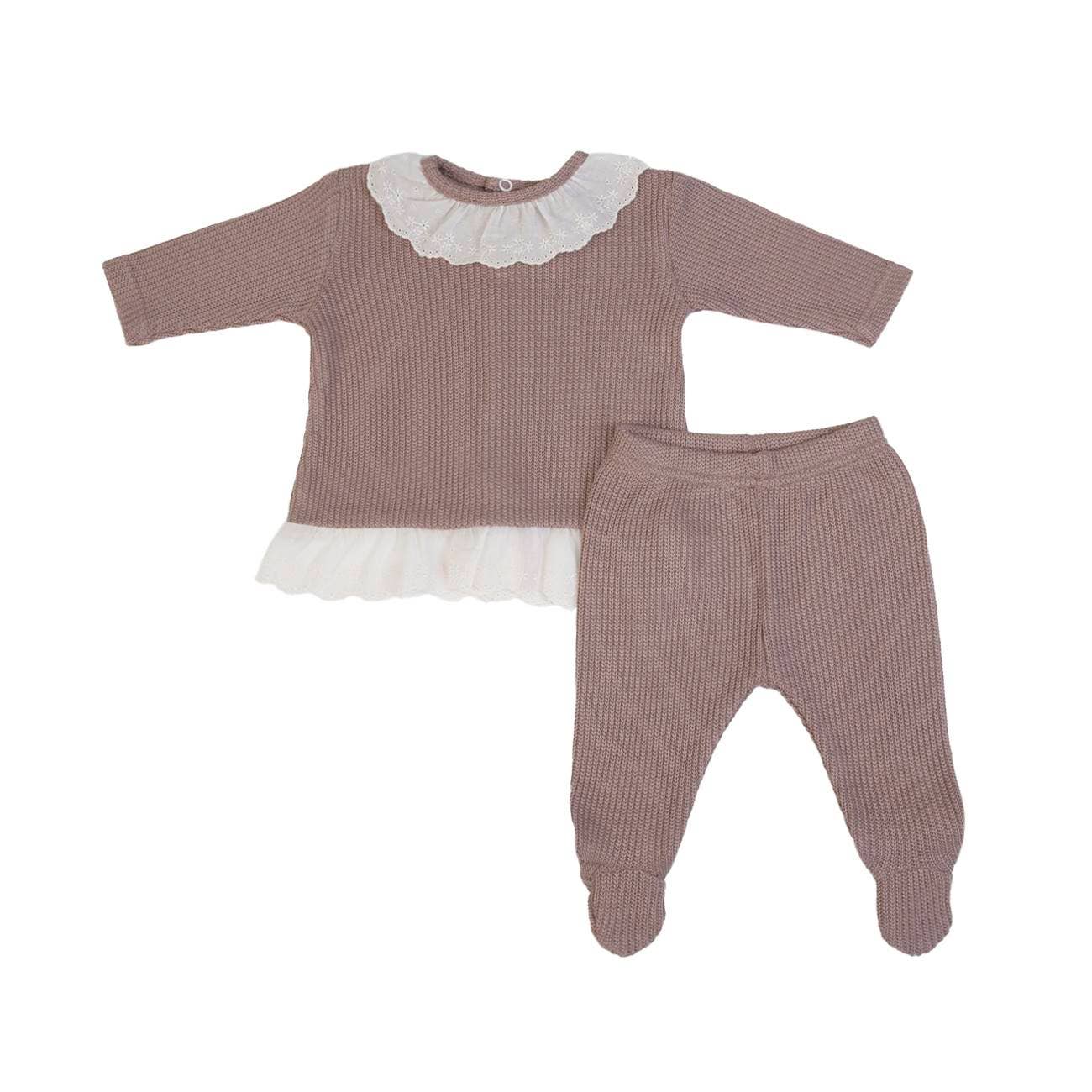 T-shirt de malha de manga comprida + calças